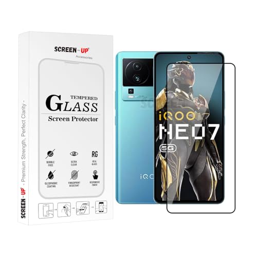 Image of ScreenUp Tempered Glass For vivo iQOO Neo 7 / vivo iQOO Neo 7 Pro - Ultra Clear, 9H Scratch Resistant, Full Coverage, Easy Install Screen Protector