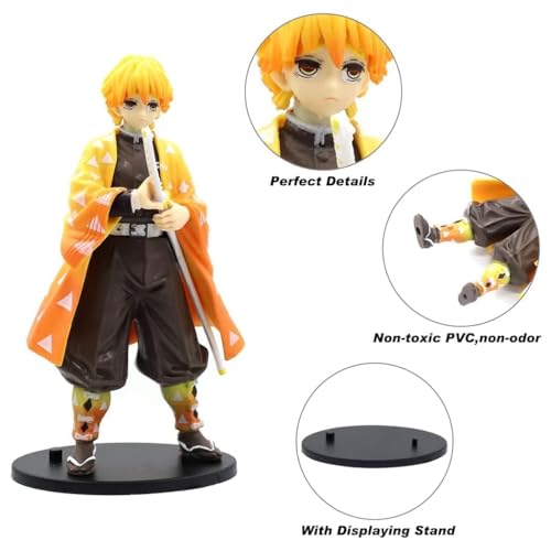 Image of Zenitsu Agatsuma Action Figure 15 CM Demon Slayer Anime Collectibles | Anime Action Figure PVC Collectible for Fans - Zenitsu Agatsuma - 15 CM