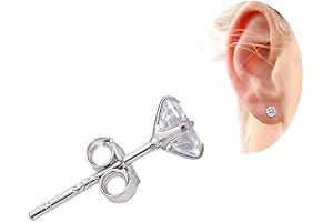 5MM Stainless Steel Diamond Stud Earrings