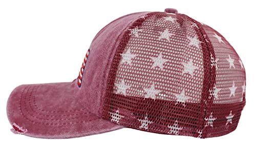 American-Flag-Trucker-Hat-for-Men-Women-Adjustable-Vintage-Embroidery-Washed-Distressed-USA-Baseball-Cap