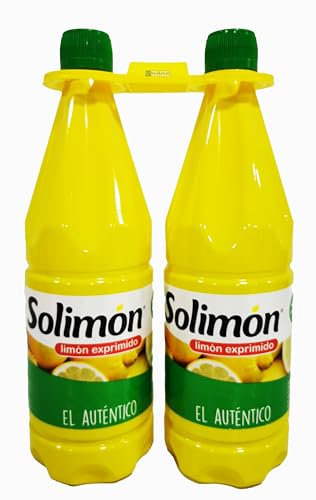 Solimon | Zumo de Limón Exprimido 100% Natural | nuevo tapón de seguridad | 2 x1 litro