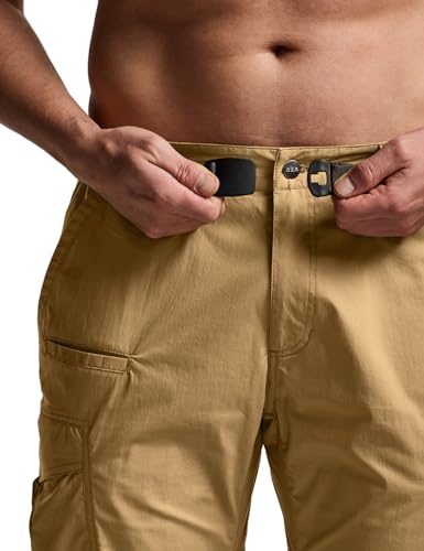 Image of CQR Men's Convertible Cargo Tactical Pants, Water Resistant Outdoor Hiking Pants, Zip Off Lightweight Stretch Work Pants