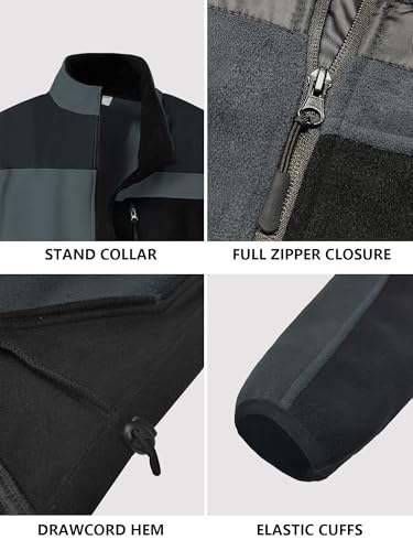 Mens Fleece Jacket Full Zip Lightweight Polar Fleece Jacket Casual Coats Soft Warm Outerwear with Pockets4