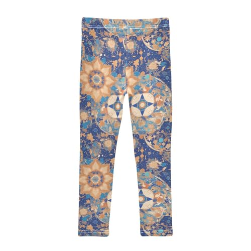 Bohemian Mandala Oil Painting Kids Girl's Basic Leggings Comfortable Full Length Workout Pants Sports2