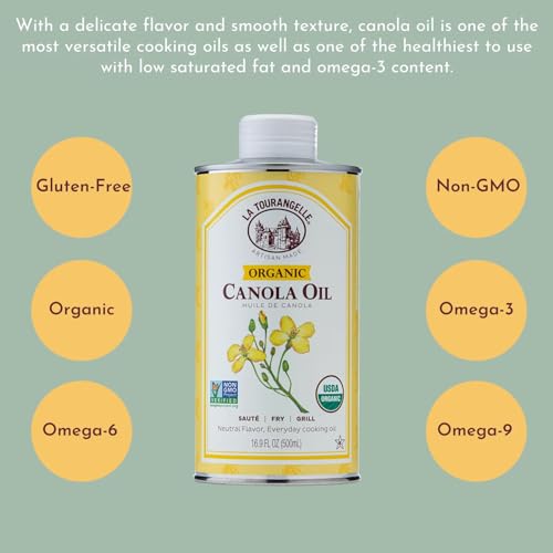 Image of La Tourangelle, Organic Canola Oil, Expeller-Pressed Non-GMO Canola Seeds, Pesticide and Chemical Free, High Heat Neutral Cooking Oil, 16.9 Fl Oz