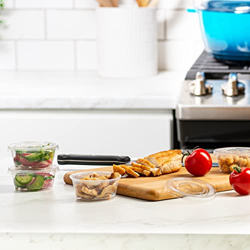 Comfy Package [200 Sets - 2 Oz.] Plastic Disposable Portion Cups With Lids, Souffle Cups, Jello Cups #TOP5