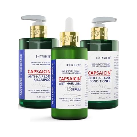 Botanical Hair Growth Therapy For Men and Women - Capsaicin Anti Hair Loss Anti-Hair Loss Pre-Shampoo Scalp Treatment, Shampoo and Conditioner for Hair Thinning Prevention and Natural Hair Growth Cover