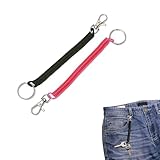 Design pratique : notre porte-clés à clip est fabriqué en matériau élastique, qui peut être étiré et contracté librement, ce qui est pratique pour vous de régler la longueur selon vos besoins et de trouver facilement les clés.