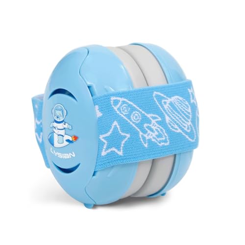 LYSIAN Baby Earmuffs – Noise Cancelling Headphones for Infants 0-3 Years, Soft Comfortable Ear Protection for Sleeping,Travel,Flights (Blue). Blocks Loud Sound for Peaceful Rest