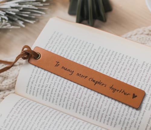 Engraved Leather Bookmark for Her