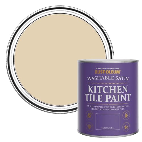 Rust-Oleum Peinture Beige Résistante à l'eau pour Faïence de Cuisine, Finition Satinée - Sandhaven 750ml