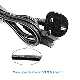 XINYUWIN UK 3 Prong 5FT Kettle Lead IEC C13 Universal AC Power Cord Compatible with Personal Computer, PC Monitor, Plasma TV, Printer Power Supply Replacement Cable - Image 4