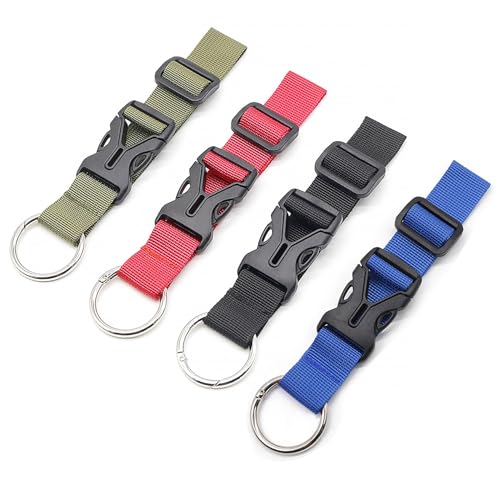 Image of Luggage Backpack Hanging Buckle, 4 Pcs 4 Color 6.88 Inch x 1.18 Inch Adjustable Luggage Backpack Buckle for Attachment Travel Accessories (4)