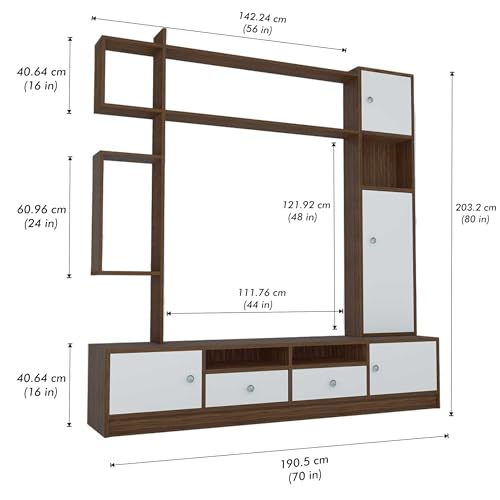 Raywud Elysian Media Engineering Wood Tv Entertainment Unit Set Top Box Stand/Tv Cabinet with Shelves for Books & D�cor Display Unit Bed Living Room 50 Inches | DIY (Do it Yourself) (White) 2 41Tf0rTKIqL