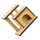 SOIMISS Mini Casa Decorativa de Madera y Tela Estilo Europeo Rascador Miniatura para Gatos Accesorio Ligero para Paisajismo y Decoración de Casas de Muñecas