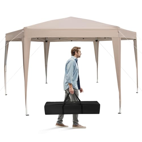 Tangkula 13x11.5 FT Hexagonal Pop Up Canopy, Heavy-Duty...