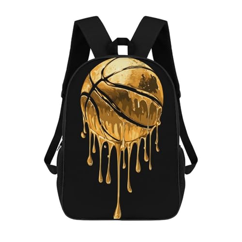 Dripping Gold Basketball Unisex Backpack 17
