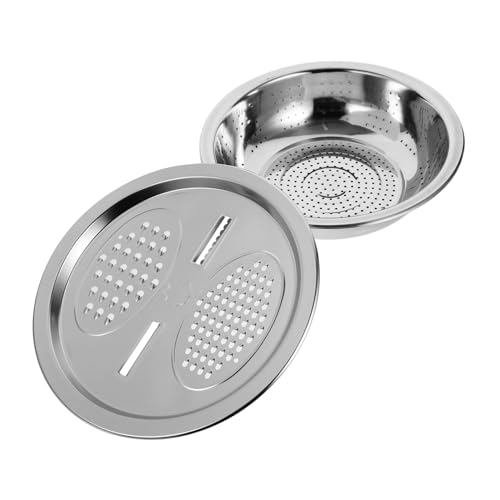 TOYANDONA 多機能ステンレス製おろし盆地 ??器 洗浄用排水バスケット付き 野菜の細切り 水切り スライス対応 キッチン用多用途調理ツール