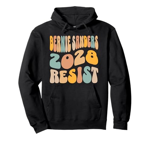 Bernie Sanders 2028 para Presidente Resist Wavy Groovy Sudadera con Capucha