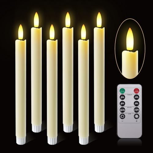 Bougies LED sans flamme beek (lot de 6) en cire véritable avec télécommande et minuterie