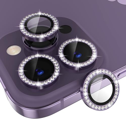 IPG ProLENS �_�C�������h�t���[�� �J���������Y�v���e�N�^�[ iPhone 15 Pro/Pro Max�p - �A���~�i�V���P�[�g�����N���X HD�N�����e�B ���h�~ �X�̃J���������Y�J�o�[ iPh15Pro/MaxDIApurp�p