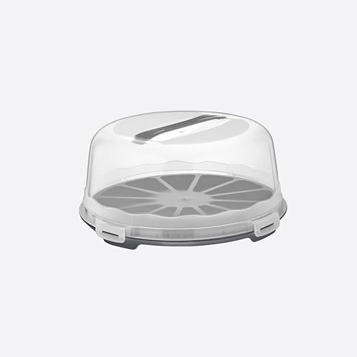 Orret Home Kek Taşıma Kabı, BPA İçermeyen Plastik, Saplı ve Kilitli Kek Fanusu, Taşınabilir ve Güvenli Saklama Çözümü (Yuvarlak)