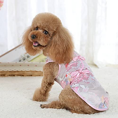 Alroman Dog Pink Cheongsam Shirts With Bunny Rabbit Pattern Puppy Easter Shirts Pet Vest Female Dog T-Shirt Clothing Puppies Clothes For Small Dogs Doggie Tee Summer Apparel Beach Wear Dresses Costume #TOP4