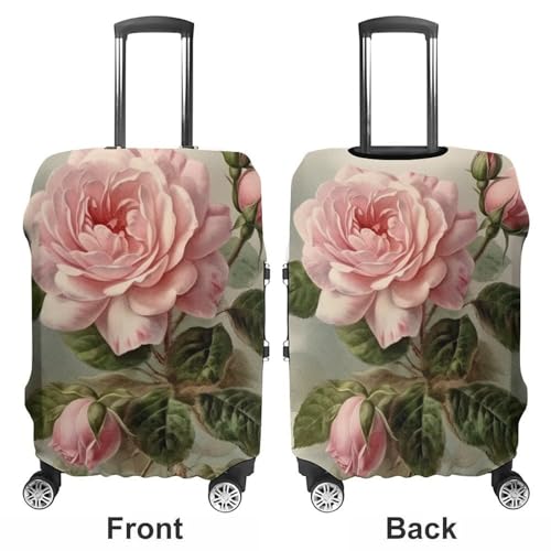Vintage Beautiful Rose Luggage Cover Personalization Suitcase Covers Protector Elastic Washable Baggage Cover Anti-Scratch For Traveling, Aircraft Consignment S3