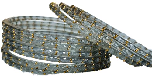 Image of JPS Plain and Glossy Finished Raindrop Glass Bangles Set for Women & Girls | Traditional Ethnic Chudi for Wedding, Party & Regular- Set of 12 Pcs of One Colour | Wedding Special