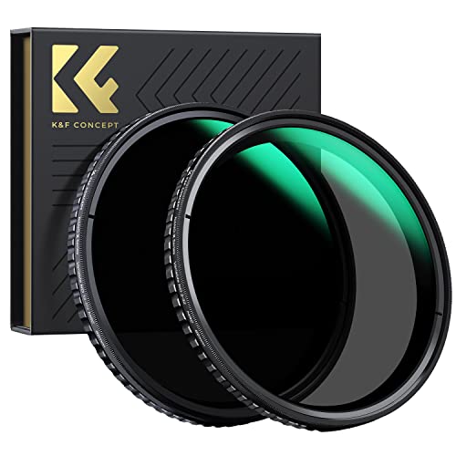 K&F Concept 82mm 可変NDフィルター ND2-ND32+ND32-ND512 2枚セット X状ムラなし 両面28層ナノコーティング 撥水･撥油・キズ防止 （NANO-X シリーズ）