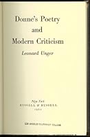 Donne's Poetry and Modern Criticism B003UEG4D0 Book Cover