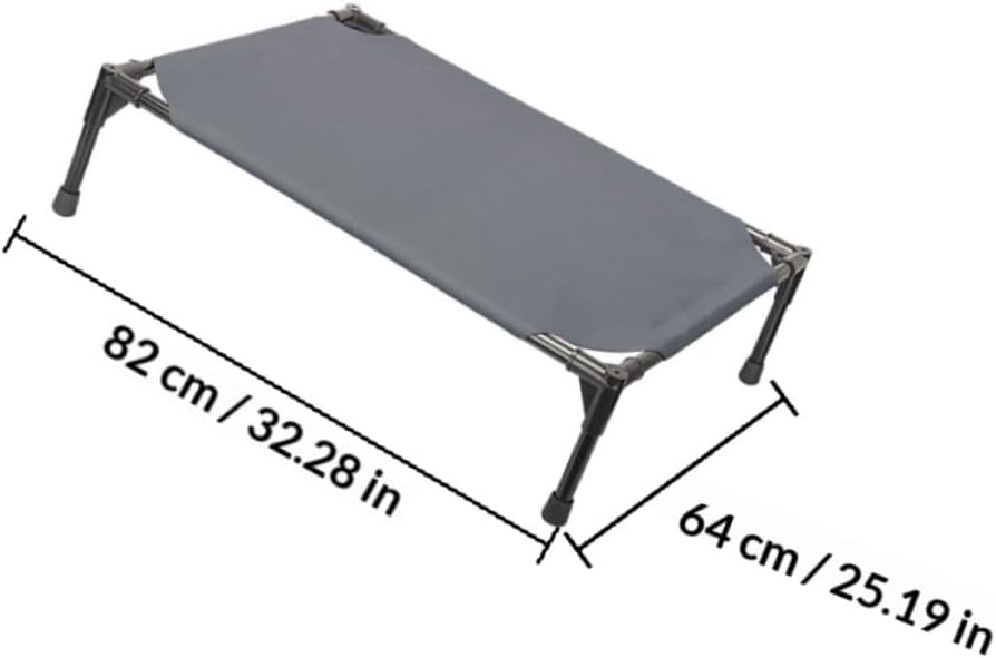 Elevated Dog Bed Cot with Detachable Washable Cover, Medium Grey Pet Sleeping Bed for Indoor Outdoor Use, Moisture-Resistant Four-Season Pet House Furniture