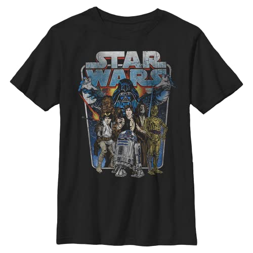 T-shirt Star Wars coton solide pour enfant qui ne se déforme pas noir youth x-small