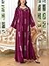 Women's Maxi Dress Ethnic Tribal Hot Drilling, Abaya Satin Long Sleeve, Fashion Jalabiya Robe Spring 2024 (Jujube Red 2XL)
