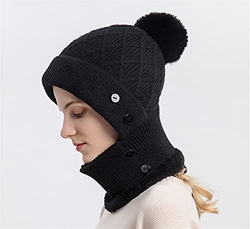 Insun Gorro feminino com cachecol anexado para o inverno, balaclava quente, cobertura de rosto e gol