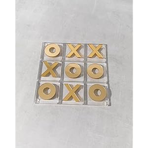 Luxury Tic Tac Toe, Classic Board Game, Luxury Games, Minimal Decor, Modern Home Decor, Tic Tac Toe Board Game, Stylish Board Game (Gold)