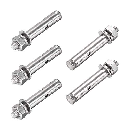 Image of 5 Pcs M8 x 70mm 304 Stainless Steel Expansion Bolt External Hex Expansion Screw Bolt Sleeve Anchor,Pool Safety Cover Expansion Bolts,for Concrete