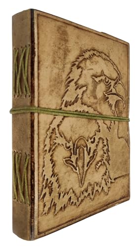 Journal en cuir Majestic Hawk Purpledip en papier fait main noble