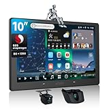 [10インチ QLED] ATOTOZONE X10 AI アンドロイドナビ，8G+128G， ダブルDINオーディオディスプレイ，ワイヤレス Carplay & Android Auto，SIMカード対応・ 4G LTE，録画可能なフロント＆バックカメラ付属 ，2 Bluetooth, FLAC・7.1.2chオーディオ・36バンドEQ対応、HDMI入力・ハイボルトRCA出力