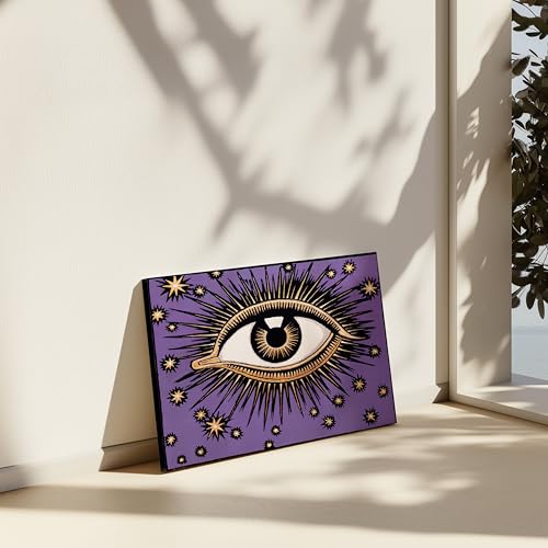 Image of Poster Master All Seeing Eye Canvas - Retro Mystic Eye And Stars Print - Celestial Art - Gift for Men, Women - Mythology Art - Decor for Bedroom, Living Room, Office - Available in 8x10 to 30x40