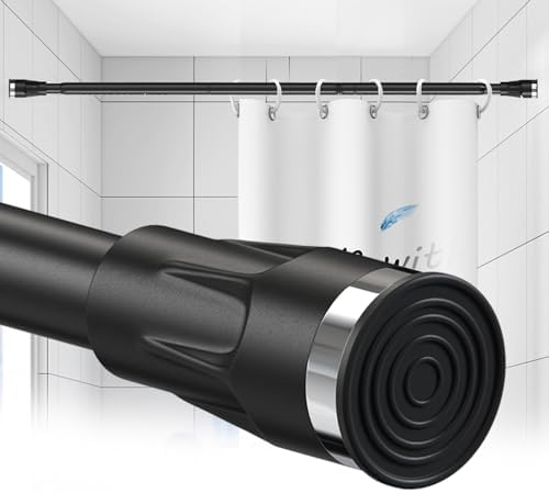 Amazon.com: Black Shower Curtain Rod, 48-100 inch Extra Long Heavy Duty ...