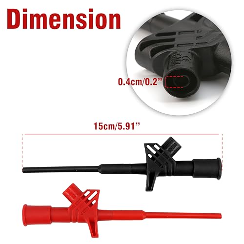 Image of 2Pcs P5004 Test Hook Clip, Professional High Voltage Flexible IC Test Grabbers Probe Jumper Insulated Quick for Electronic Testing Electronic Experiment Used in Instrument and Meter
