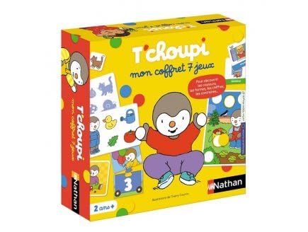 pour t choupi - Coffret 7 Jeux Societe educatifs, des 2 Ans - Couleurs, Formes, Chiffres, Emotions - Maternelle - Set activites et Carte