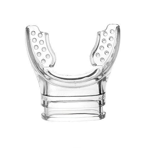 Floratek 2 PCS Transparent Silicone Snorkel Mouthpiece Soft Comfortable Spare Replacement Scuba Diving Mouthpiece for Regulators