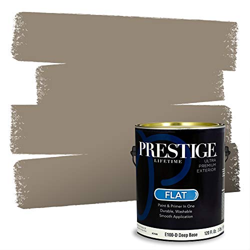 PRESTIGE Paints Exterior Paint and Primer In One, 1-Gallon, Flat, Comparable Match of Benjamin Moore* Kingsport Gray*