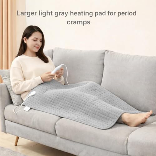 Large Heating Pad, 21"x41" Extra Large Heating Pad for Back Pain Relief Electric Heating for Period Cramps Shoulders Pain Relief Moist/Dry Heat 10 Heat Setting Auto Shut Off Gift for Women Men — view 4