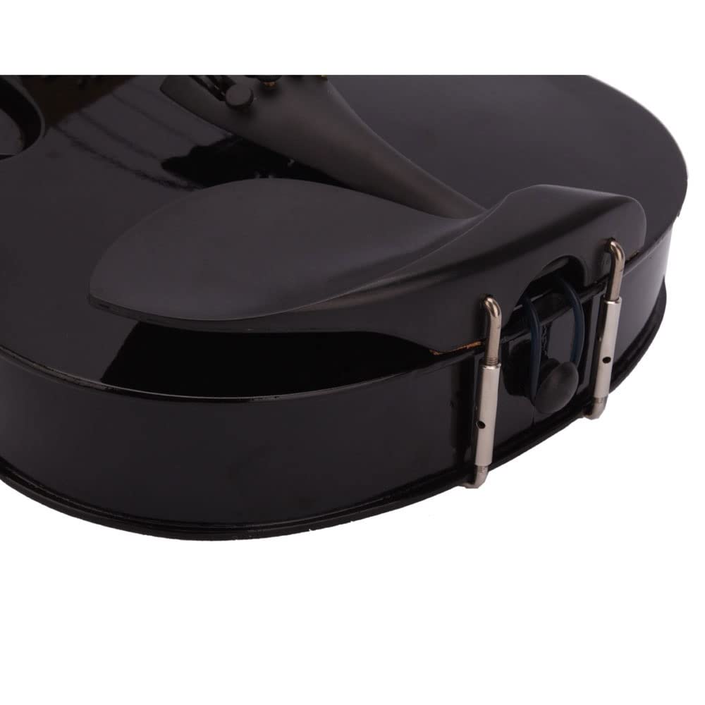 LEADZM Violon 4/4 Pleine Grandeur Bois Massif pour Adultes Débutants avec Étui, Arc, Repose-Épaules, Colophane Noir