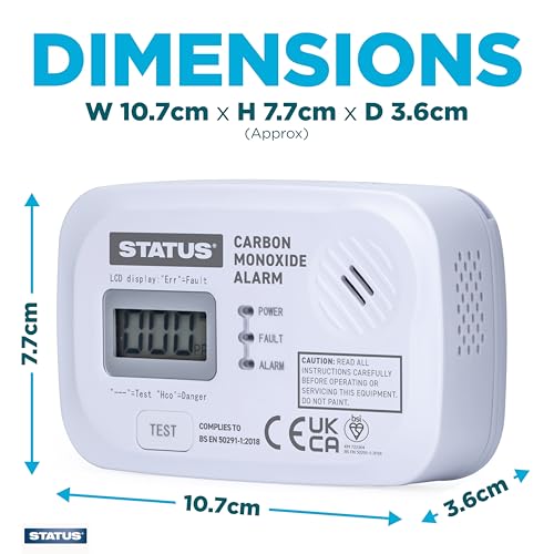 STATUS Monoxide Alarm, Home Carbon Monoxide Detector including Batteries, SDCMA2XAA1PB4 - Image 3