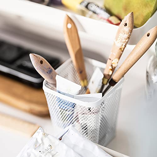 Image of IKEAA 10 x 10 x 11 cm Pencil or Pen Cup Holder (White, Pack of 2)