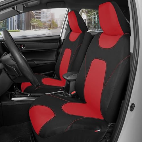 Image of Motor Trend AquaShield Waterproof Front Seat Covers, Red Seat Covers for Cars - Neoprene Front Car Seats Cover, SUV Seat Covers Protector - Car Interior Cover for Auto, Trucks, & Dog Owners